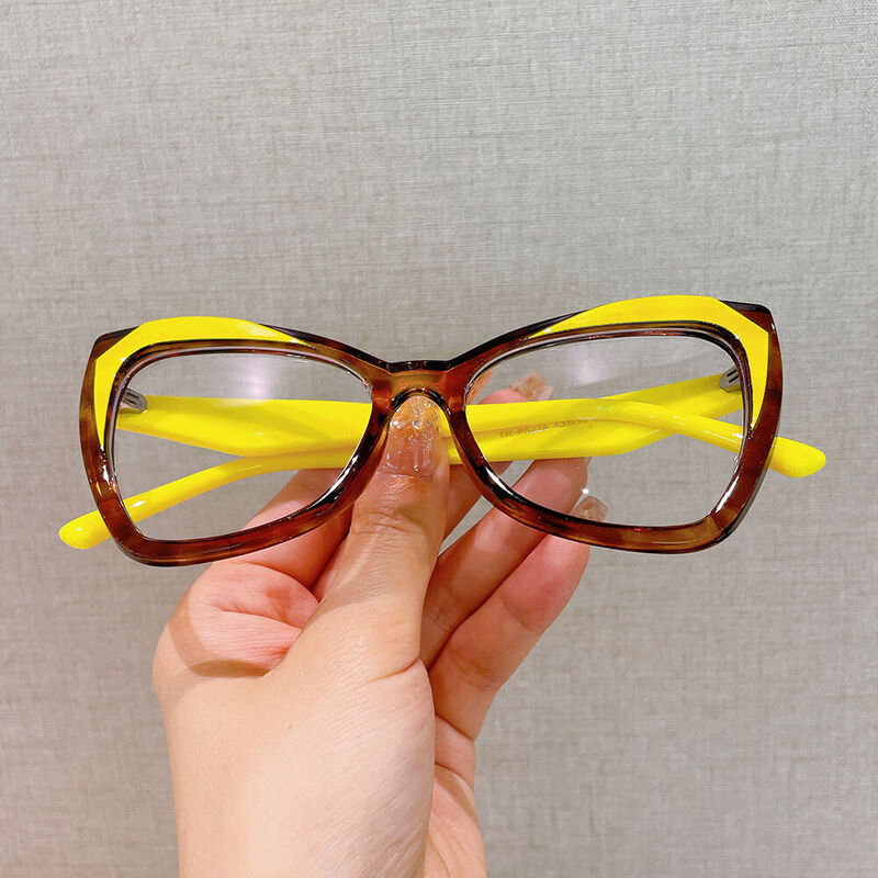 Levie Cat Eye Yellow Glasses