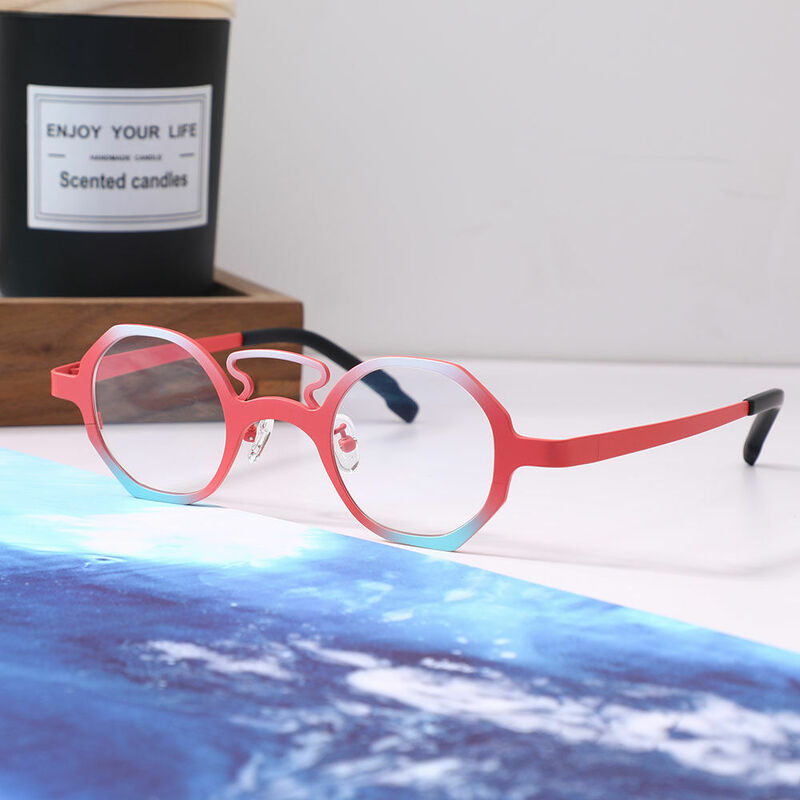 Matre Geometric Red Glasses