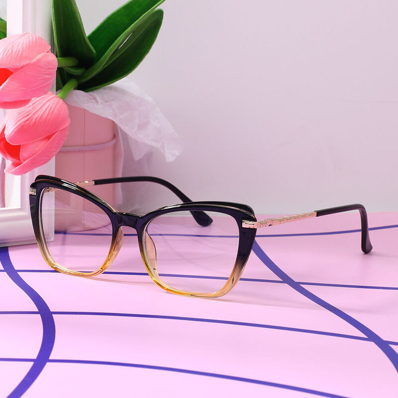 Godfer Cat Eye Yellow Glasses