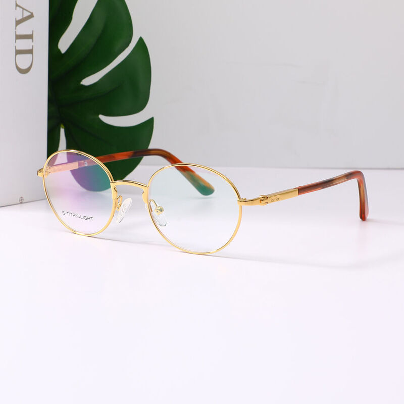 Gloriy Oval Gold Glasses