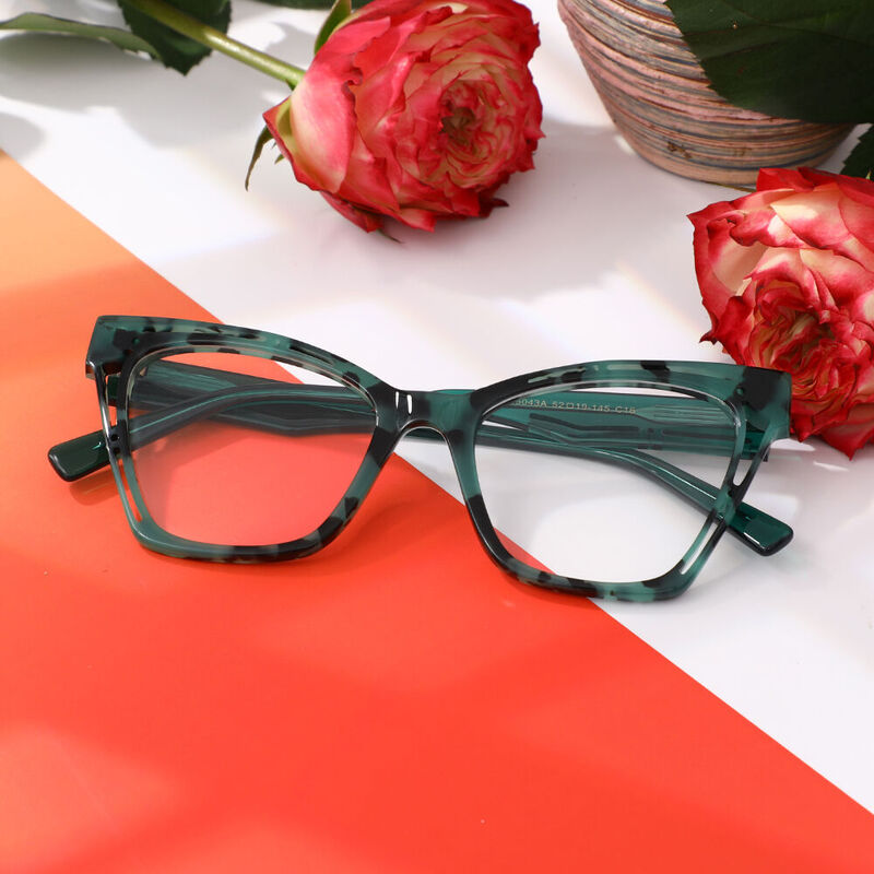 Vanese Cat Eye Green Glasses