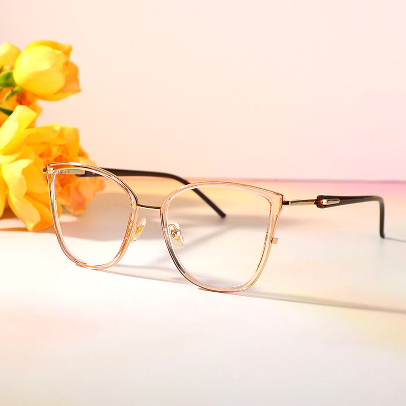 Lunettes de Vue Adelaid Cat Eye Champagne