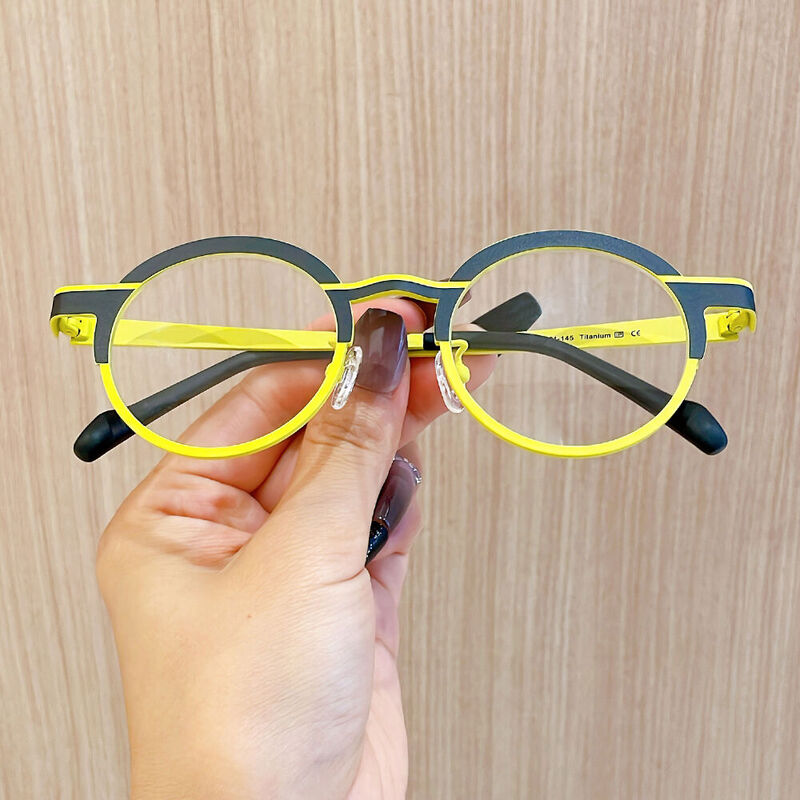 Blume Runde Gelbe Brille