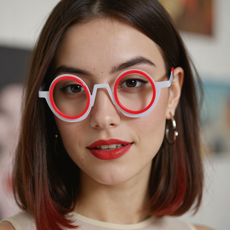 Careg Round White Glasses