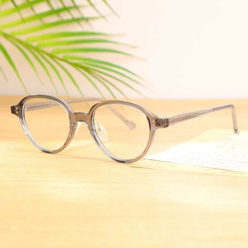 Nicholas Oval Grey Glasses