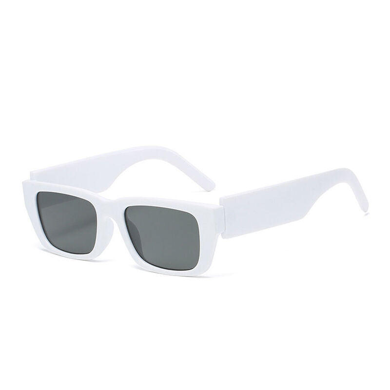 Tempest Rectangle White Sunglasses