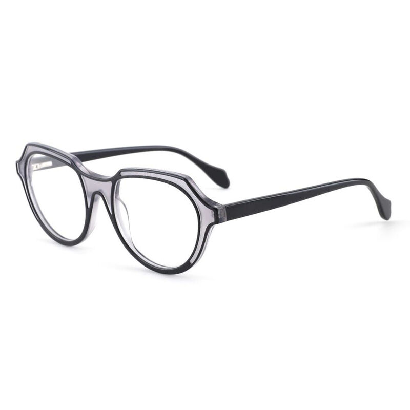 Eveline Oval Black Glasses
