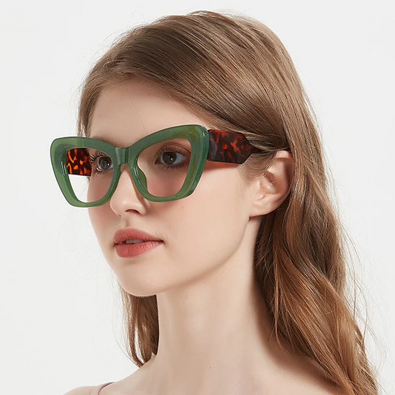 Isaac Cat Eye Green Glasses