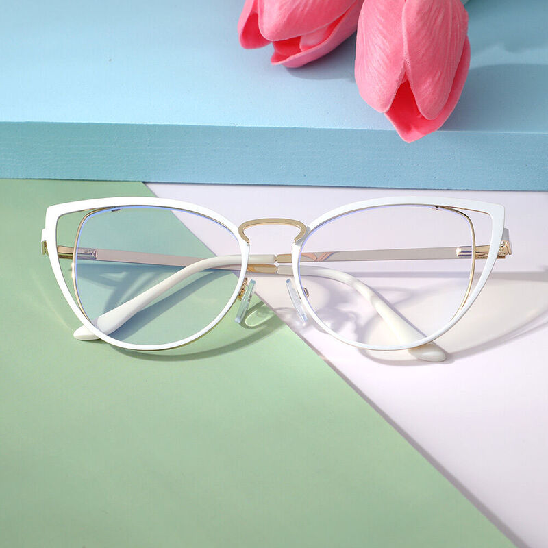 Betey Cat Eye White Glasses