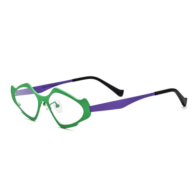 Claro Geometric Green Glasses