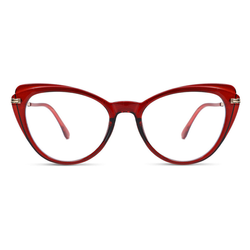 Aareen Cat Eye Red Glasses