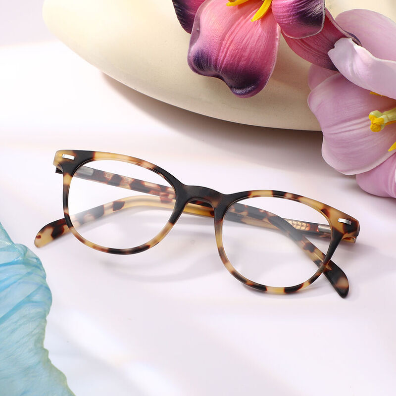 Kimb Round Orange Glasses