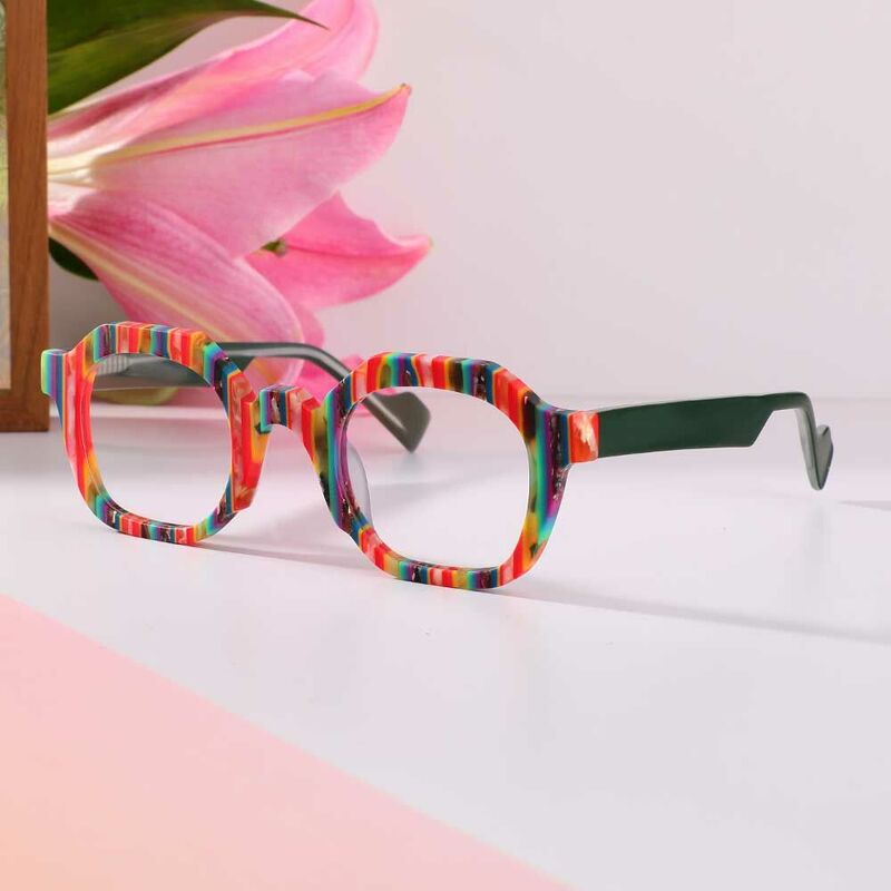 Zebulon Quadratische Mehrfarbige Brille