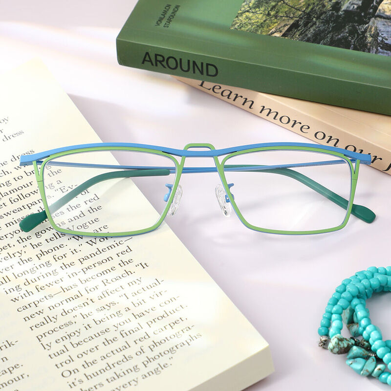 Novia Square Blue Glasses