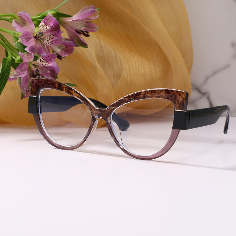 Eileo Cat Eye Brown Glasses