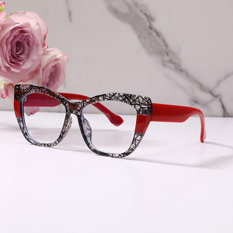 Philey Cat Eye Black Clear Glasses