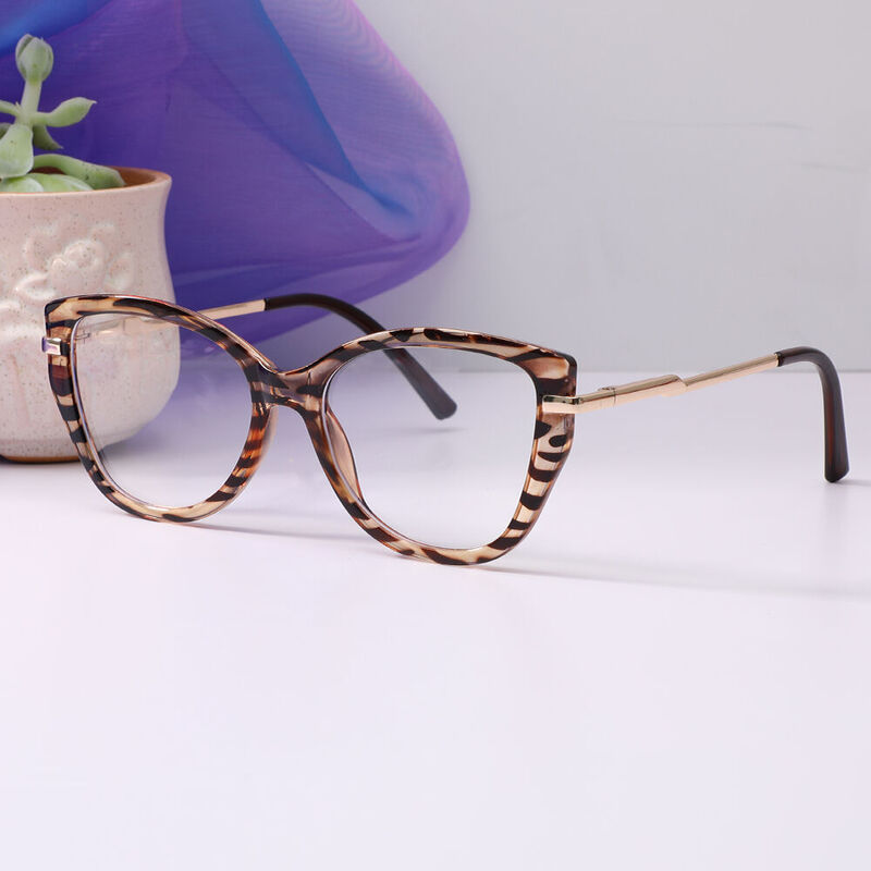 Isa Cat Eye Brown Glasses