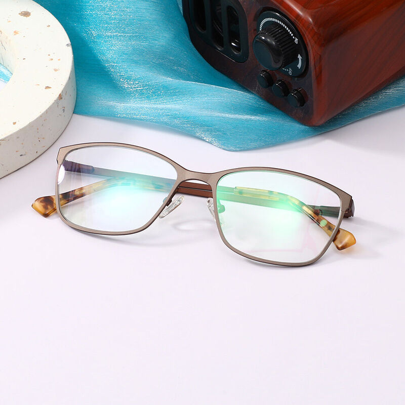 Hugee Square Brown Glasses