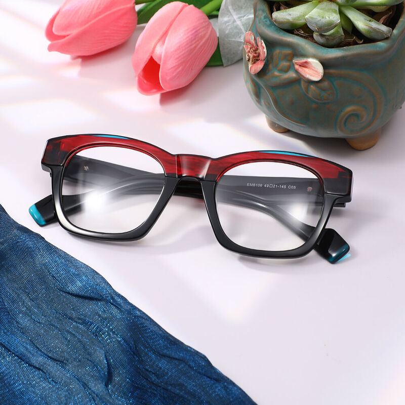 Ivasa Square Red Glasses