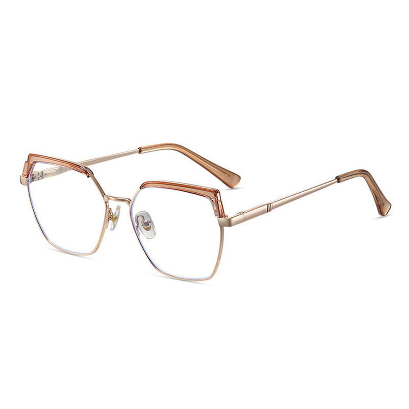 Brauneing Geometrische Champagne Brille
