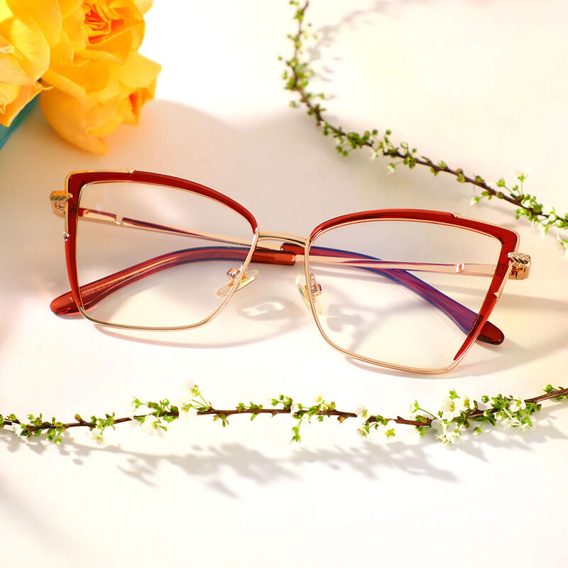 Burke Cat Eye Red Glasses