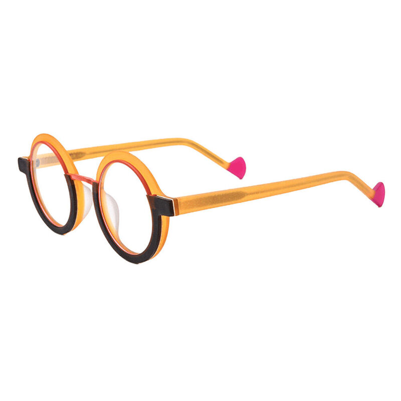 Eugen Runde Orange Brille