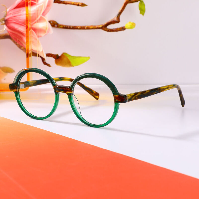 Berg Runde Grüne Brille