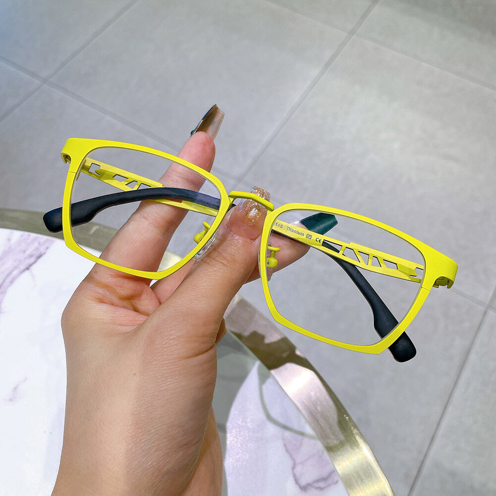 Baker Rechteckige Gelbe Brille