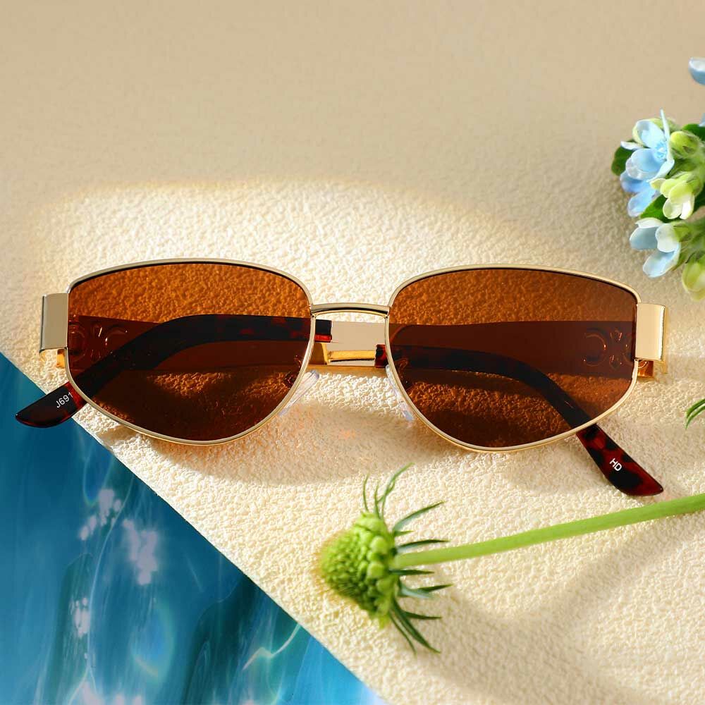 Gwendolyn Ovale Braune Sonnenbrille