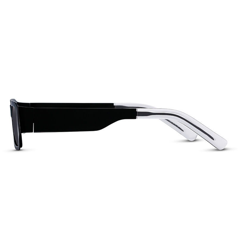 Perspective Rectangle Black Sunglasses