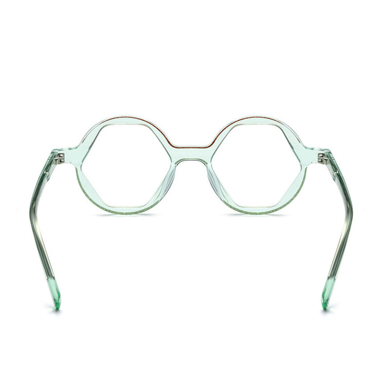 Tennant Round Green Clear Glasses