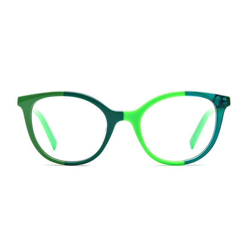 Elice Cat Eye Green Glasses