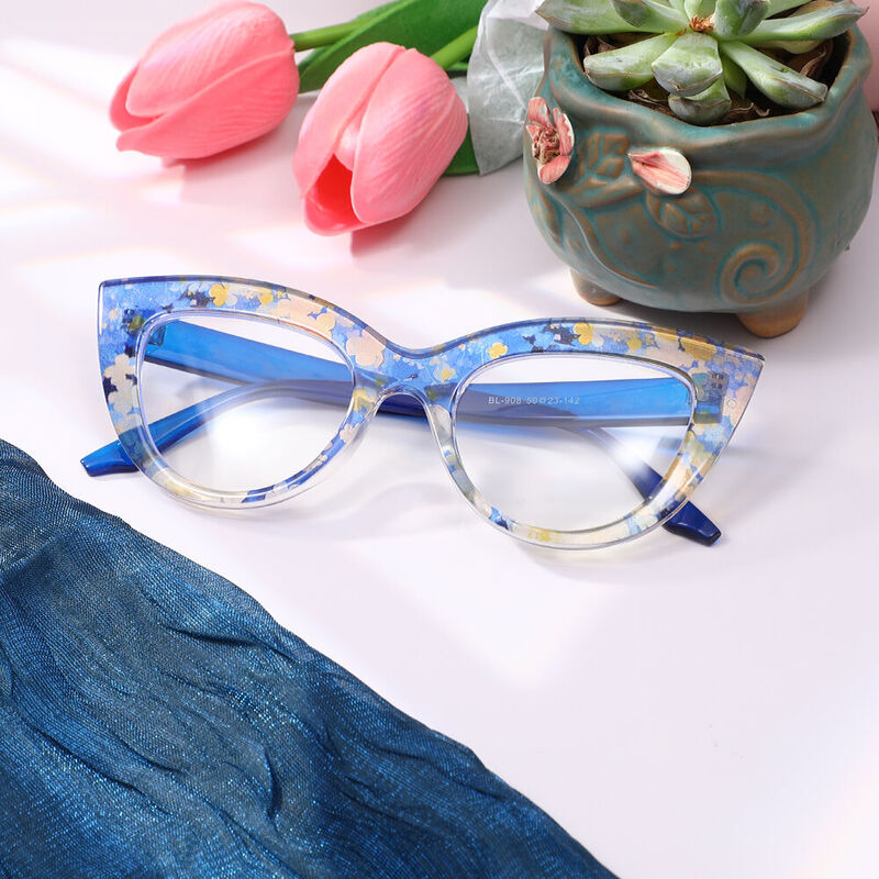 Occhiali da Vista Calviy Cat Eye Blu