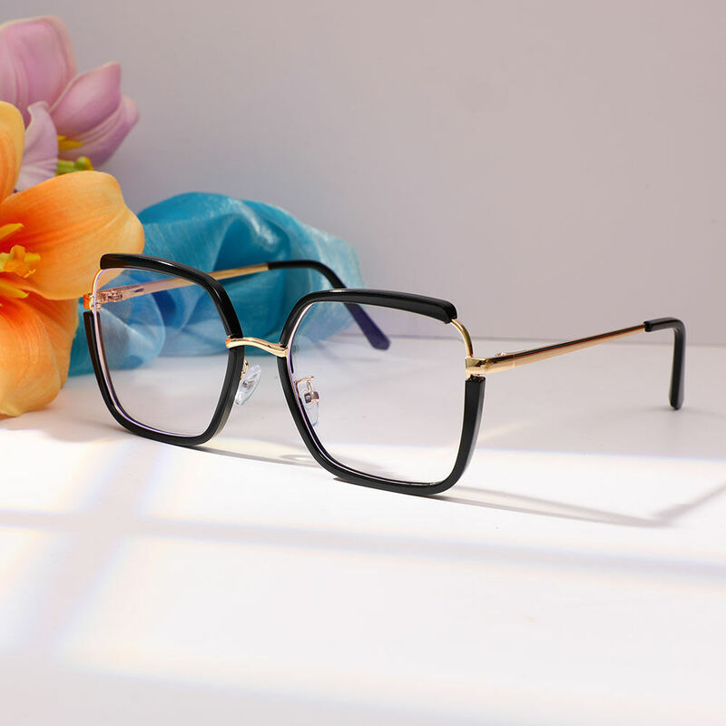 Lizzie Geometric Black Glasses