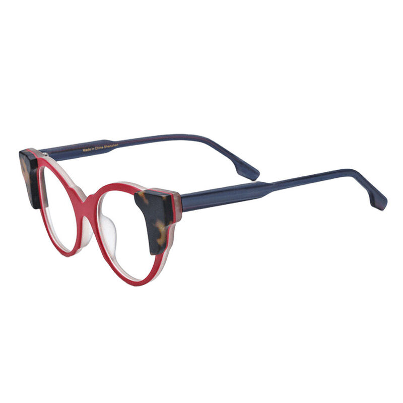 Braunee Cat Eye Rote Brille