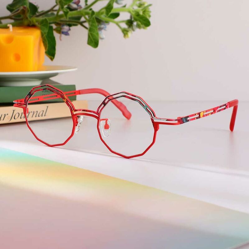 Galbraith Geometric Red Glasses