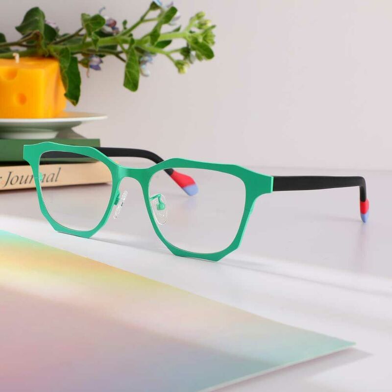 Snow Square Green Glasses