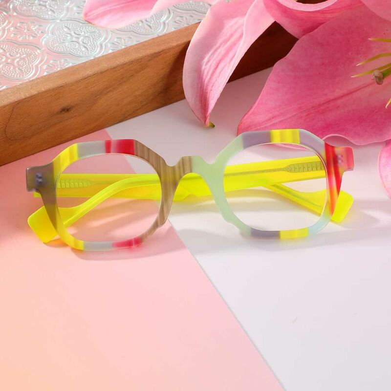 Zebulon Square Yellow Glasses