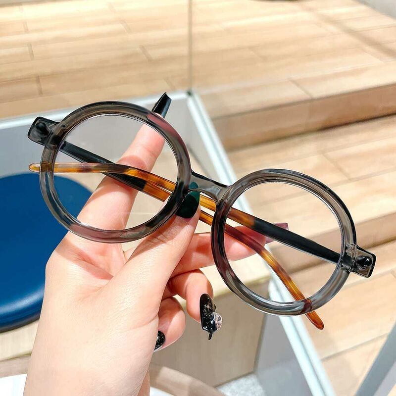 Ice Cream Round Gray Glasses