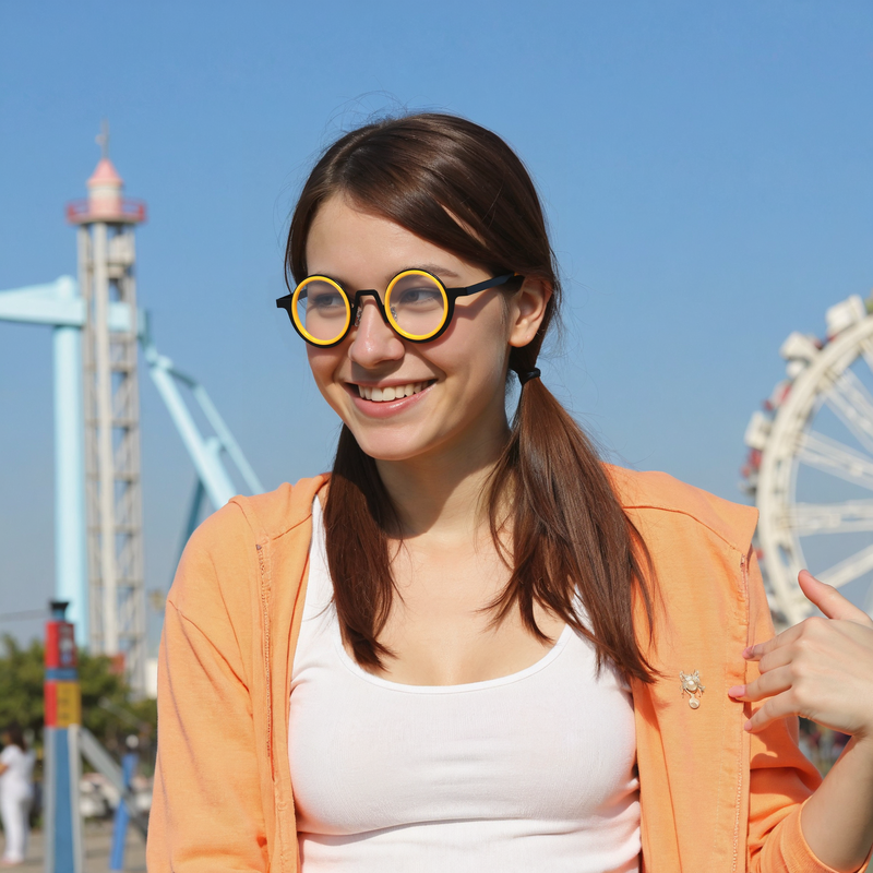 Careg Runde Schwarze Brille