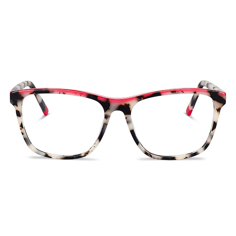 Chaya Square White Red Tortoise Glasses