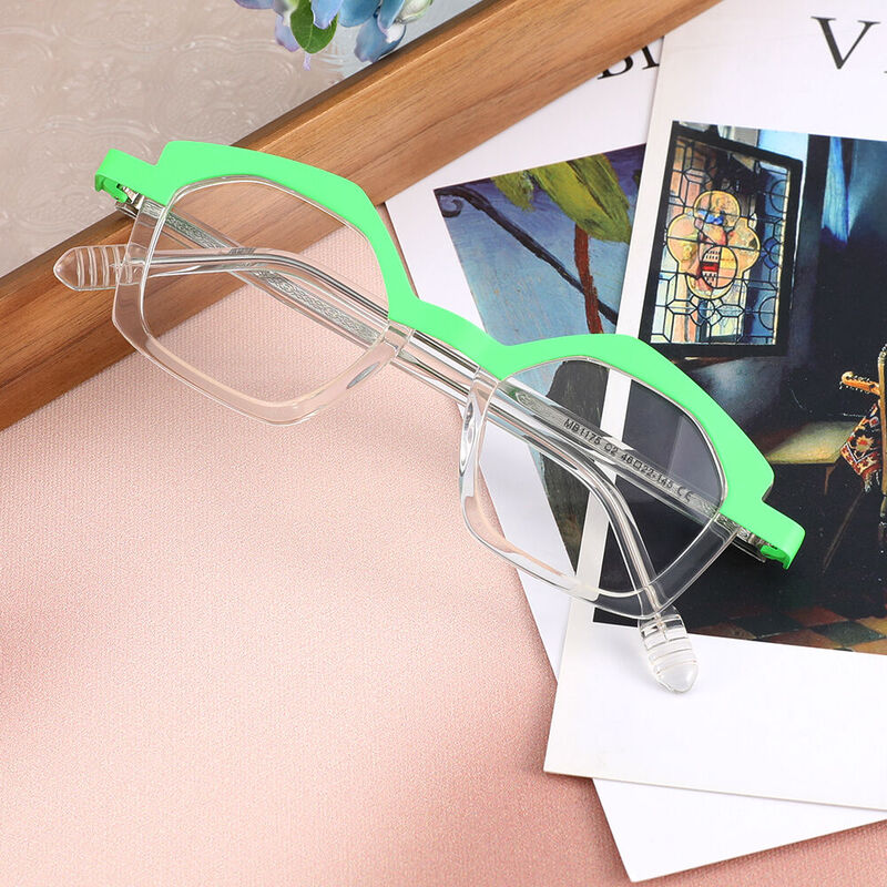 Parker Geometric Green Glasses