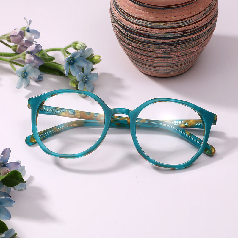 Hodgaa Round Green Glasses