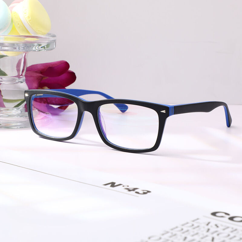 Wandeas Rectangle Blue Glasses