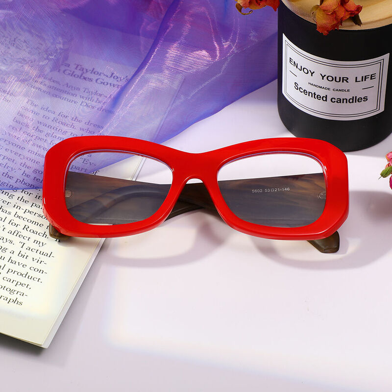 Elizabet Cat Eye Red Glasses