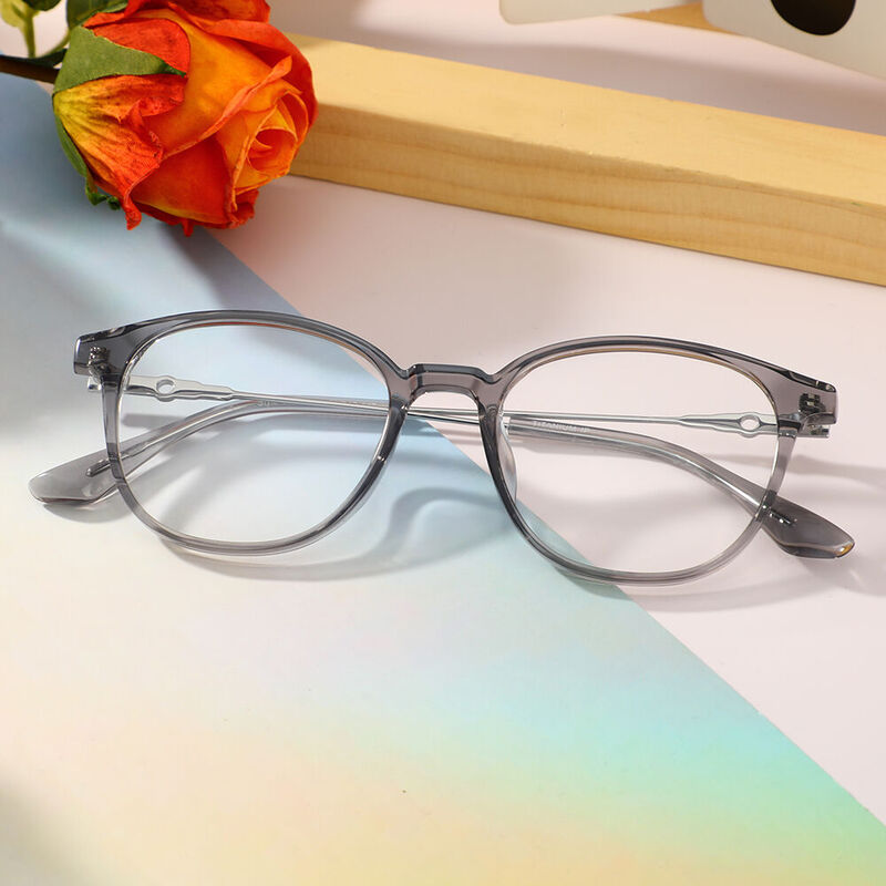 Dorothe Round Gray Glasses