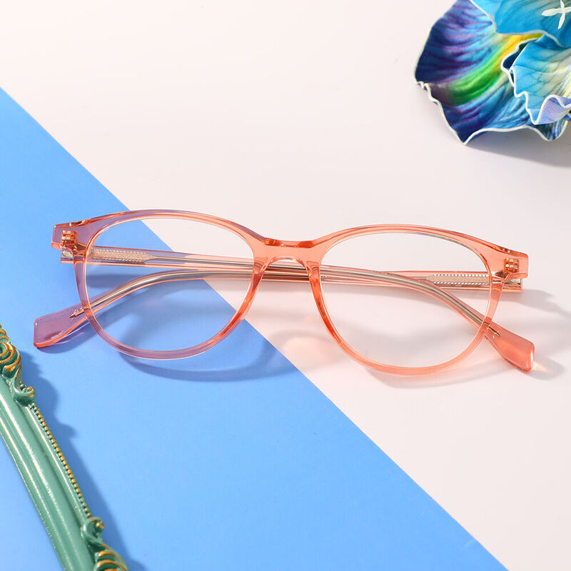 Nelly Oval Pink Glasses