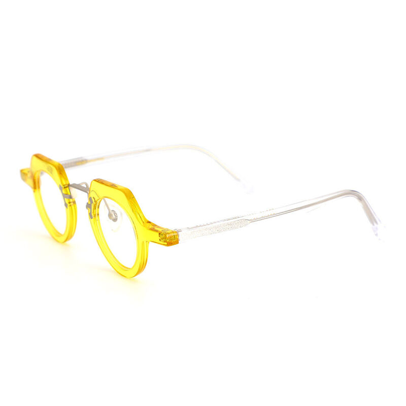 Rhodes Round Yellow Glasses