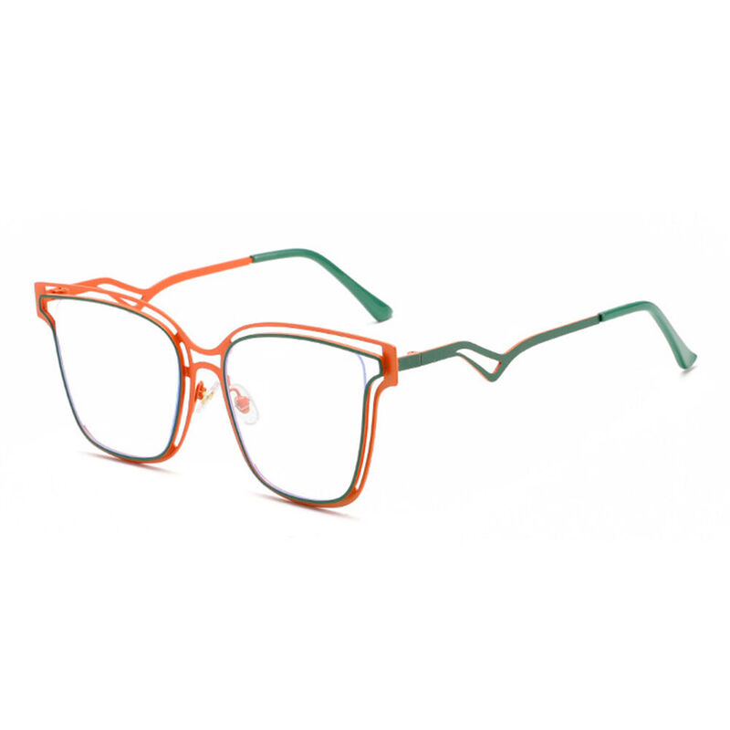 Steinbeck Square Orange Glasses
