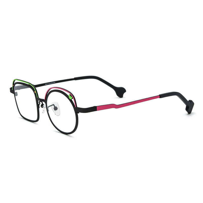 Harrima Quadratische Runde Schwarze Brille